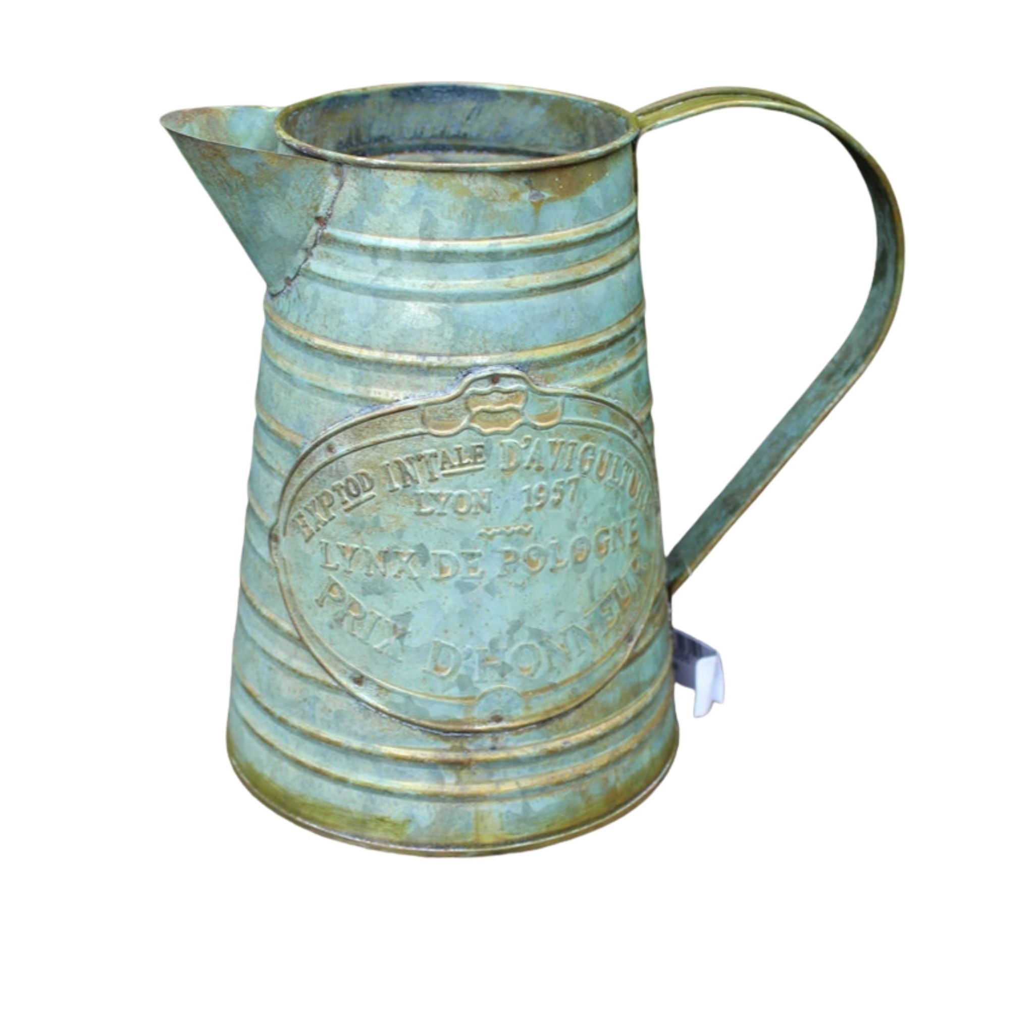 Shabby Deko Kanne Vase für Trockenblumen Rost