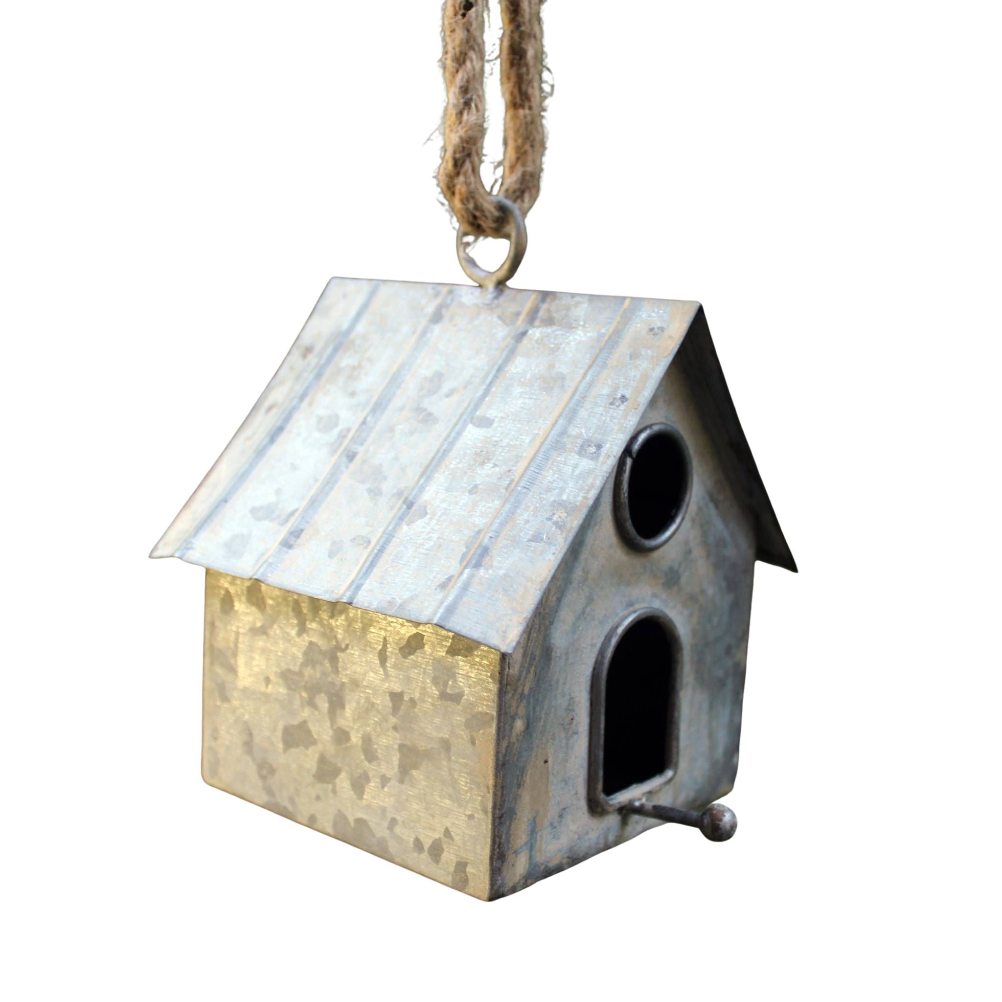 Zink Vogelhaus Rustikal Vintage-Stil H12 cm