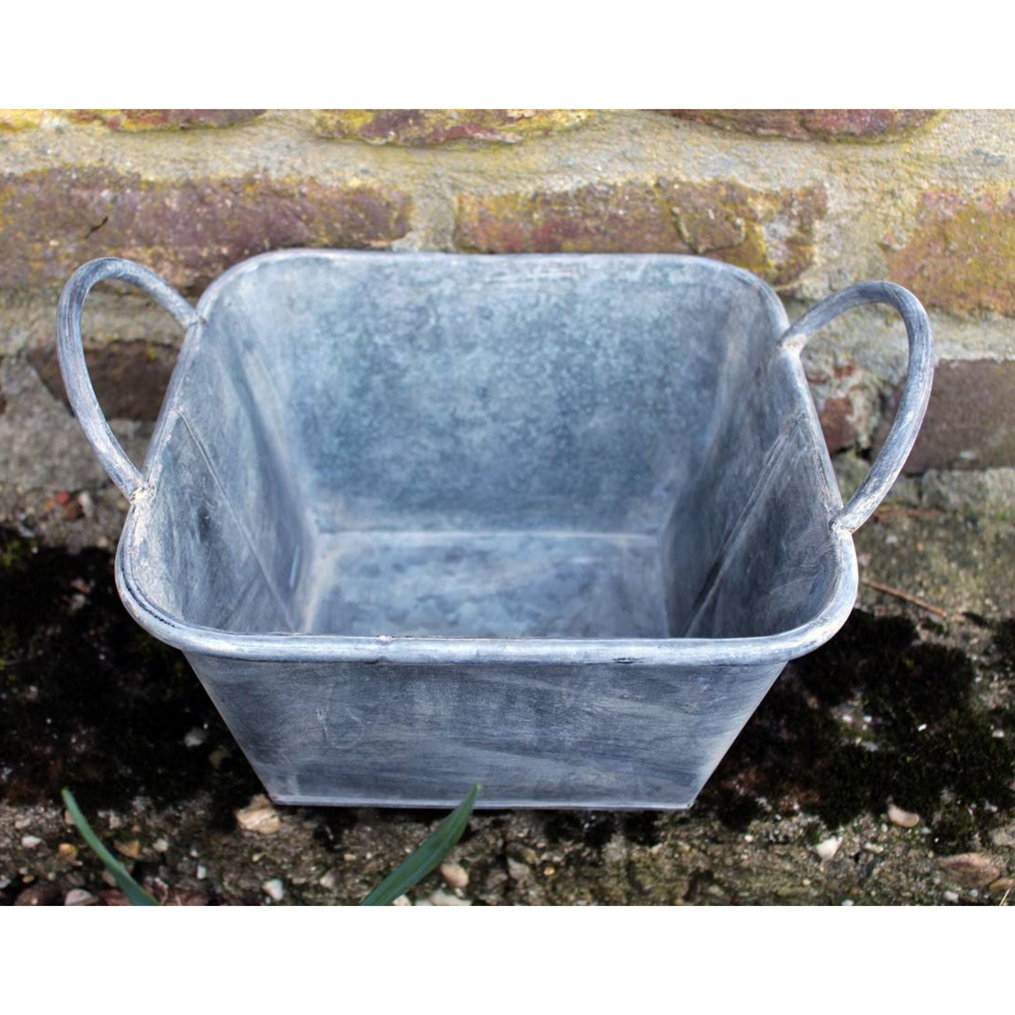 Pflanzschale eckig mit Griffen 23cm