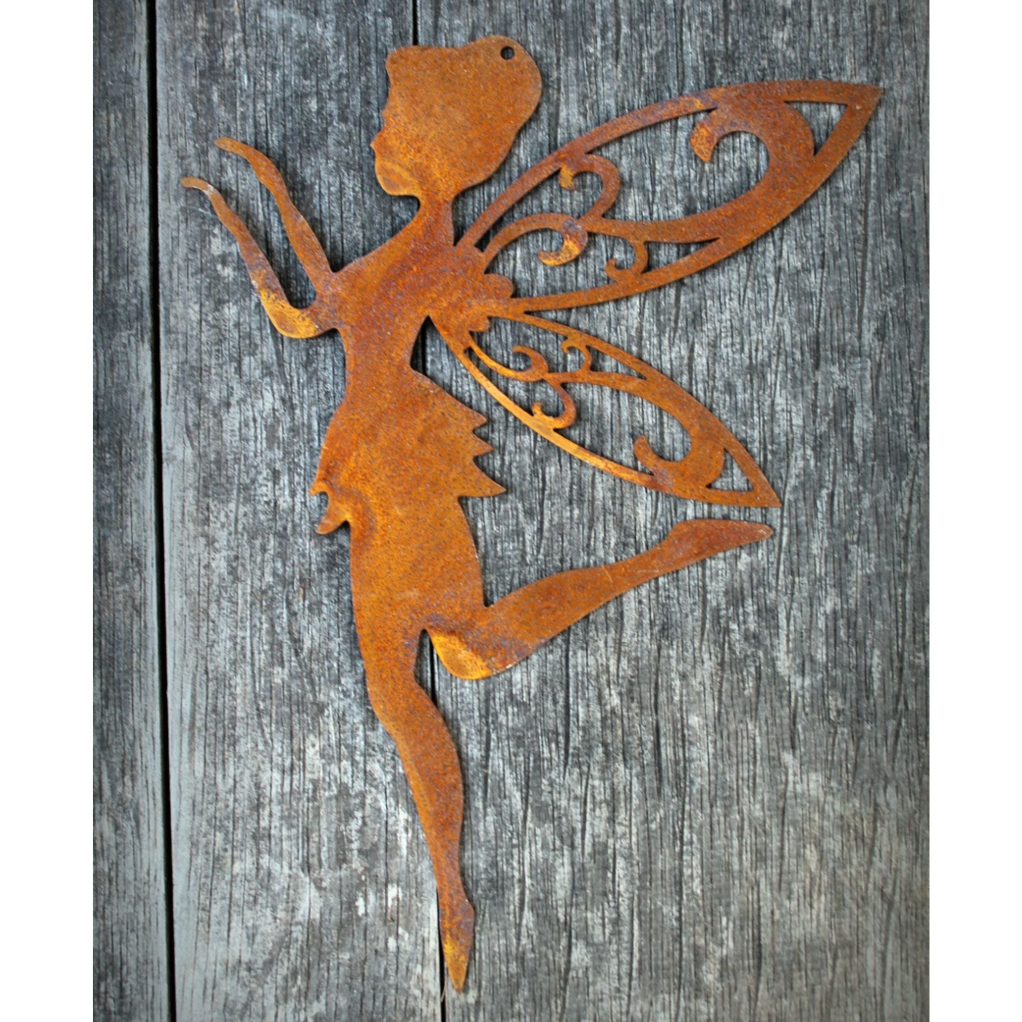 Gartenfigur Elfe tanzend Edelrost