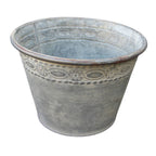 Zink Pflanzkübel Relief-Rand Vintage-Stil 22cm
