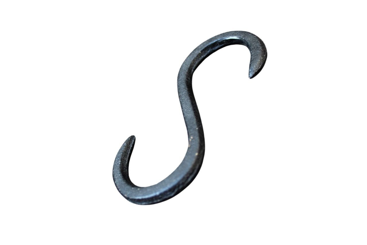 S Haken Gusseisen antikschwarz 10 cm