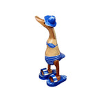 Dekofigur Bade-Ente im Bikini Bambus 27,5 cm