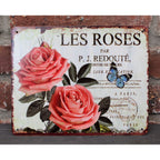 Shabby Blechschild Les Roses