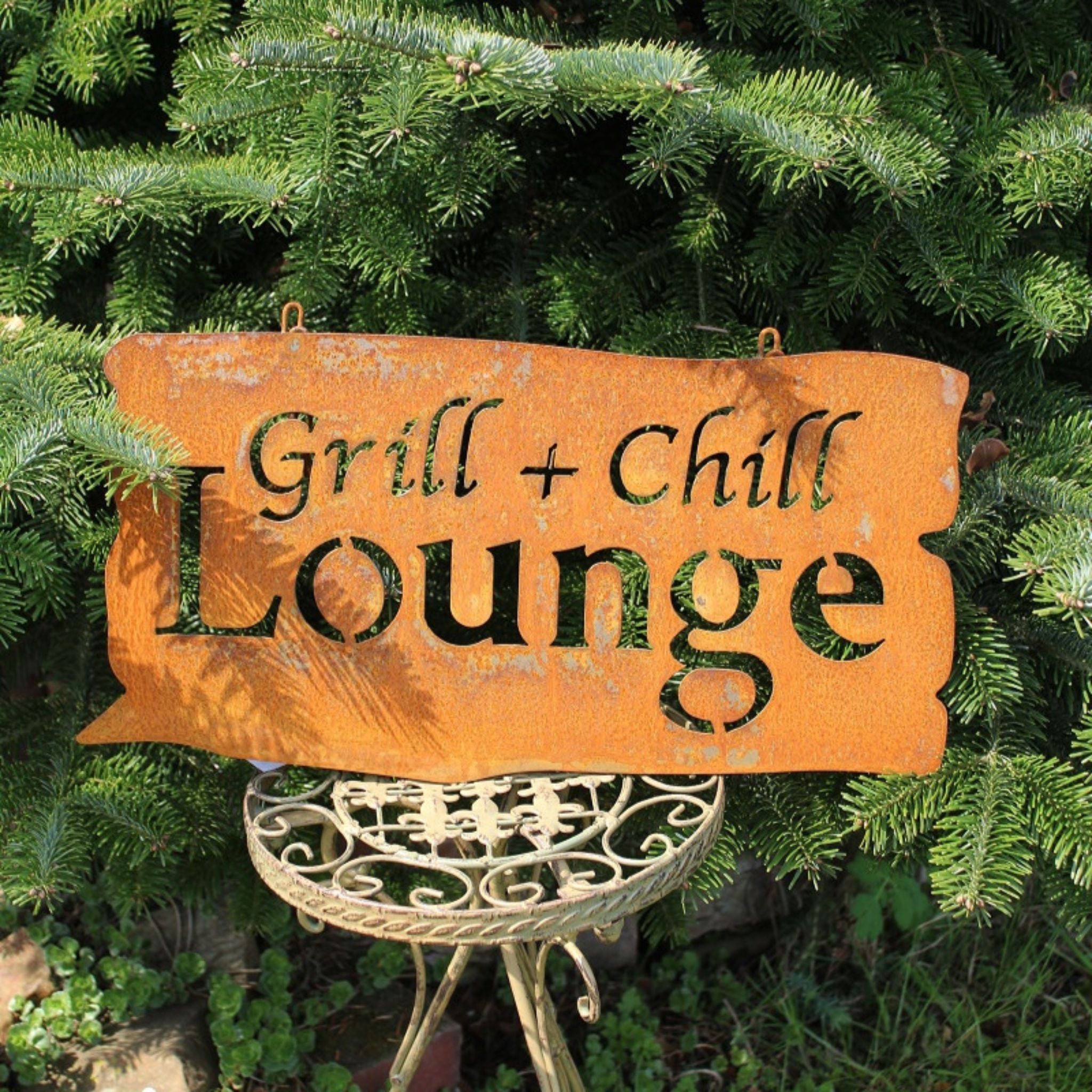 Rostschild Grill & Chill Lounge groß Landhausstil 46x23cm