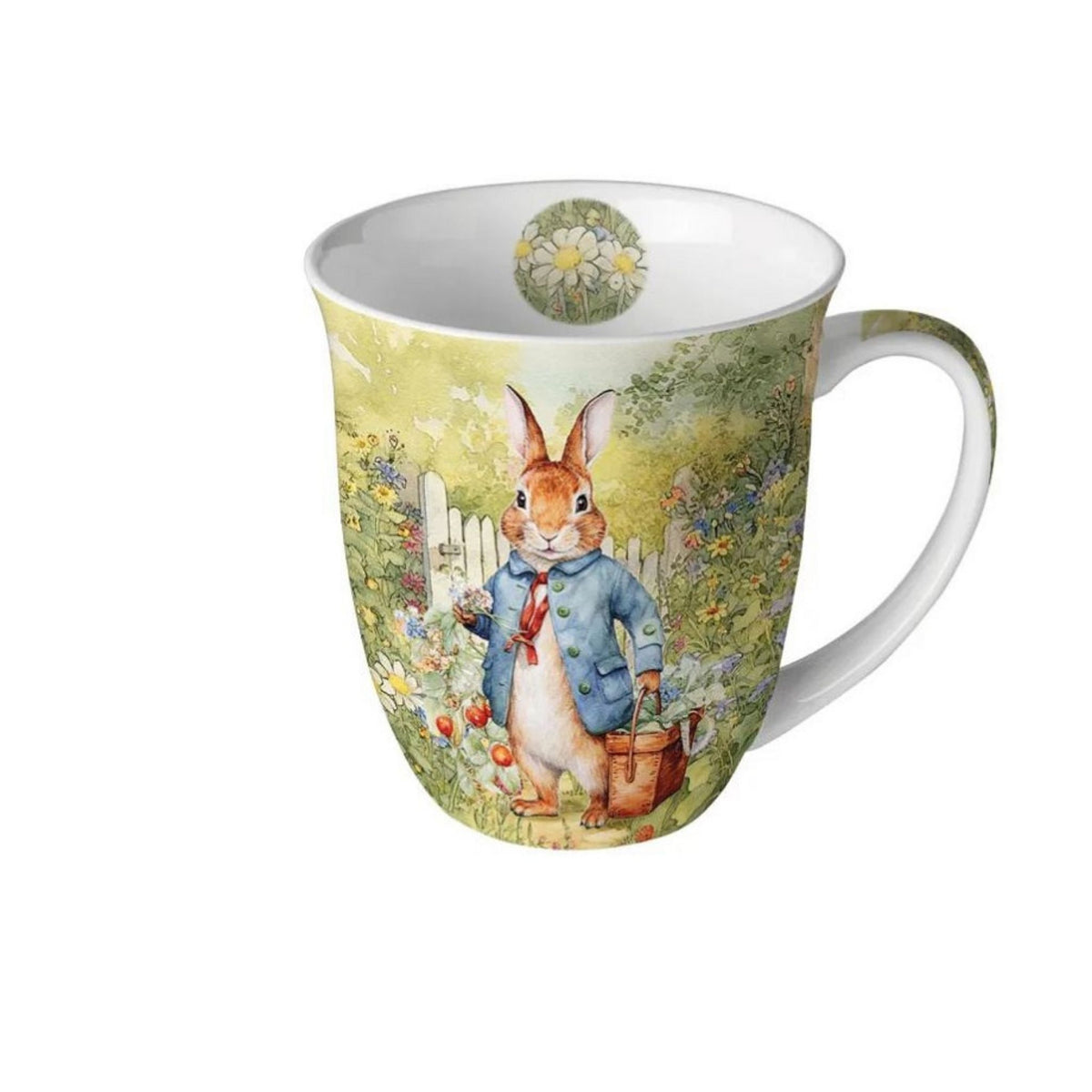 Porzellan Tasse Hasenbesuch im Frühling Ostern 0,4L