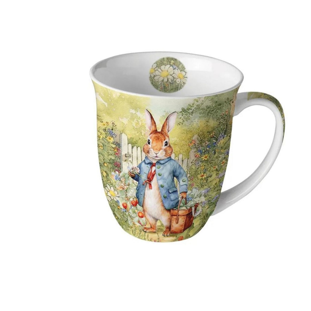 Porzellan Tasse Hasenbesuch im Frühling Ostern 0,4L
