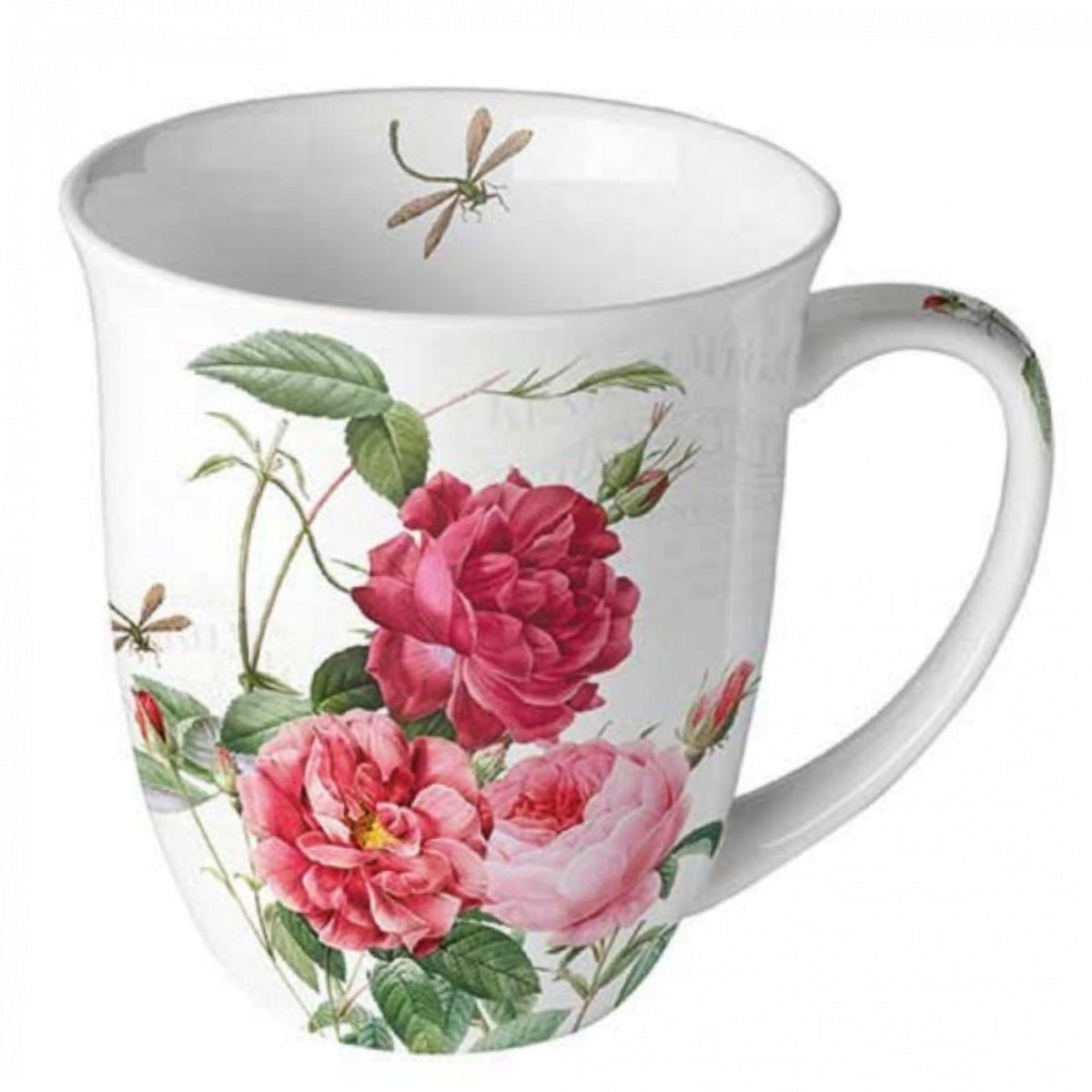 Porzellan Tasse Rosenpracht mit Libelle 0,4L