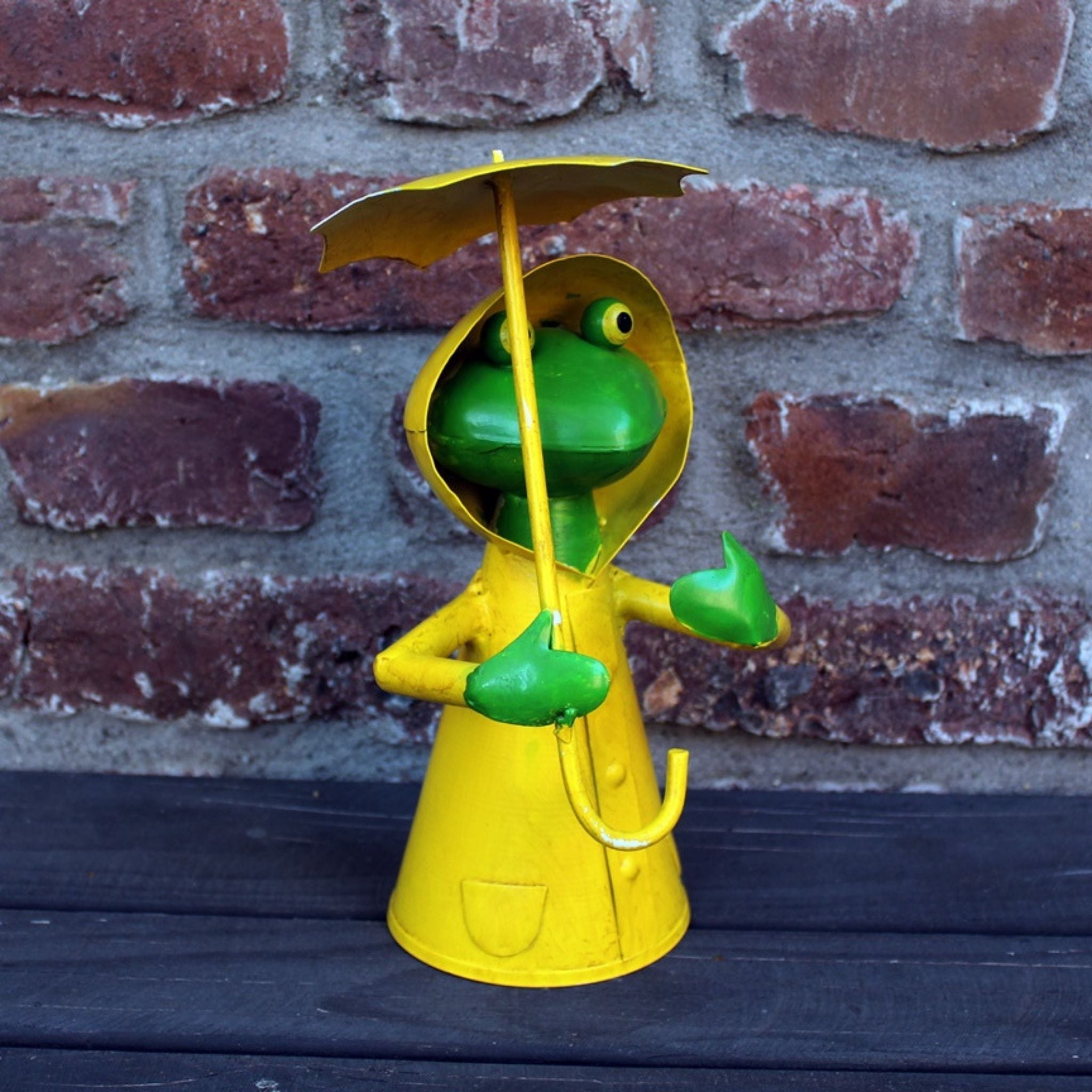 Zaunhocker Frosch mit Regenschirm maritim H26cm