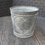 Blumentopf Metall Zink Herz Landhaus-Stil 11,5cm