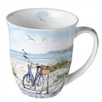 Porzellan Tasse Fahrrad am Strand Maritimer Stil 0,4L