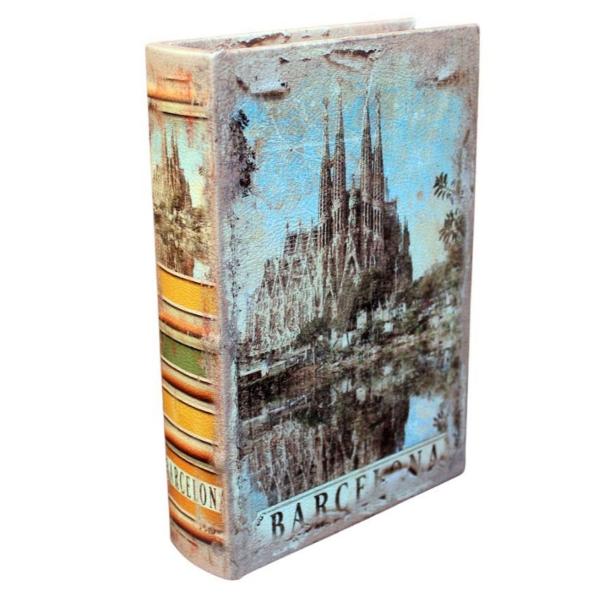 Nostalgie Buchversteck Barcelona Buchsafe Aufbewahrung Spanien Buchtresor Shabby