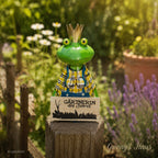 Zaunhocker Frosch Gärtnerin des Jahres Metallfigur 21cm