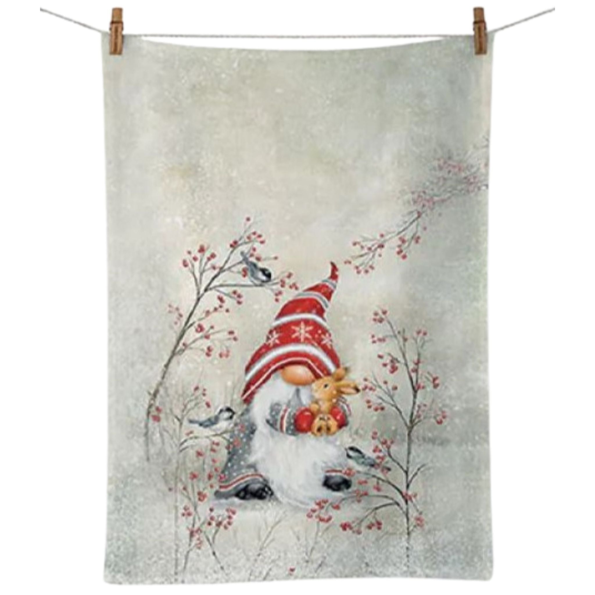 Geschirrtuch Hase mit Zwerg 50x70cm Landhausstil
