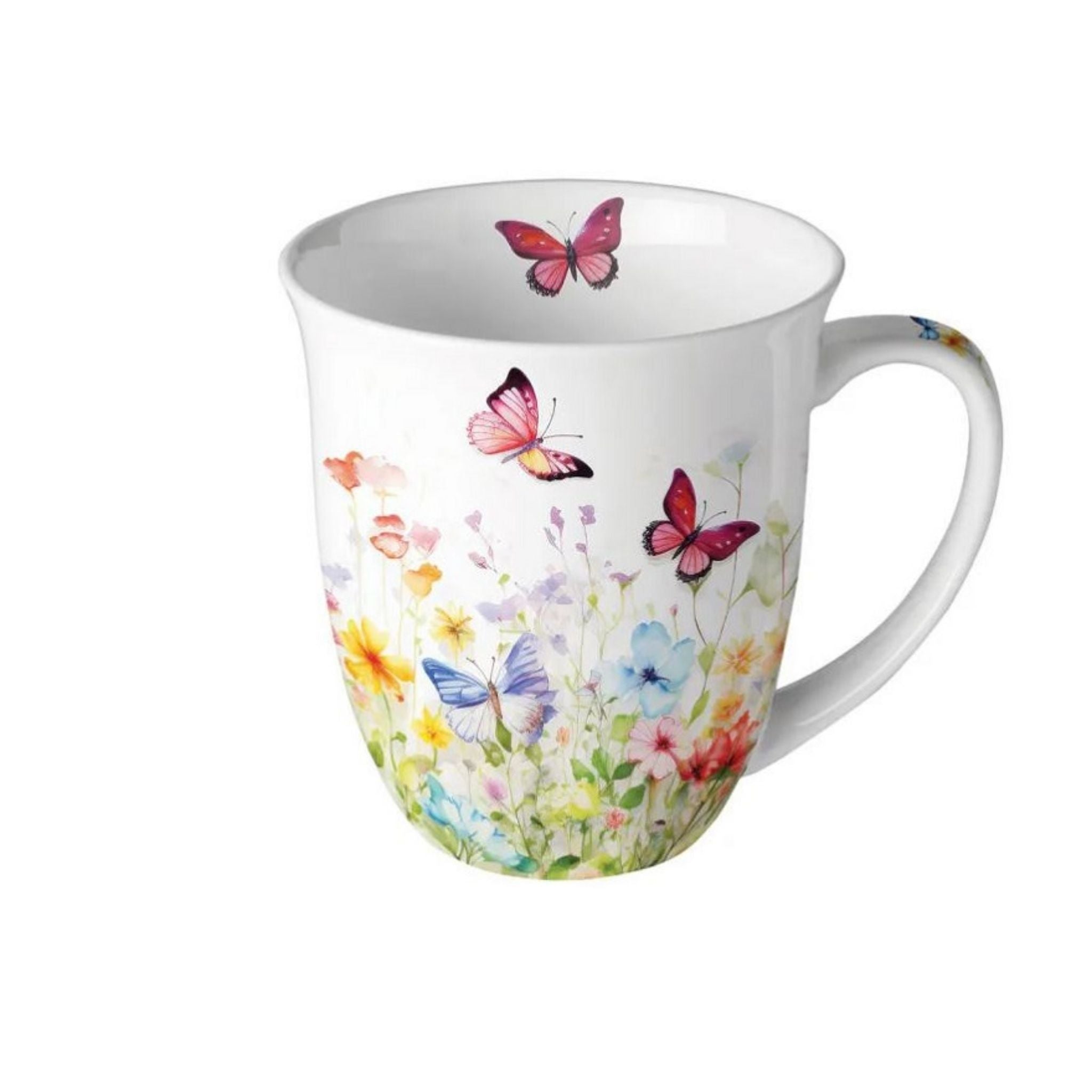 Porzellan Tasse Bunte Schmetterlingswiese 0,4L