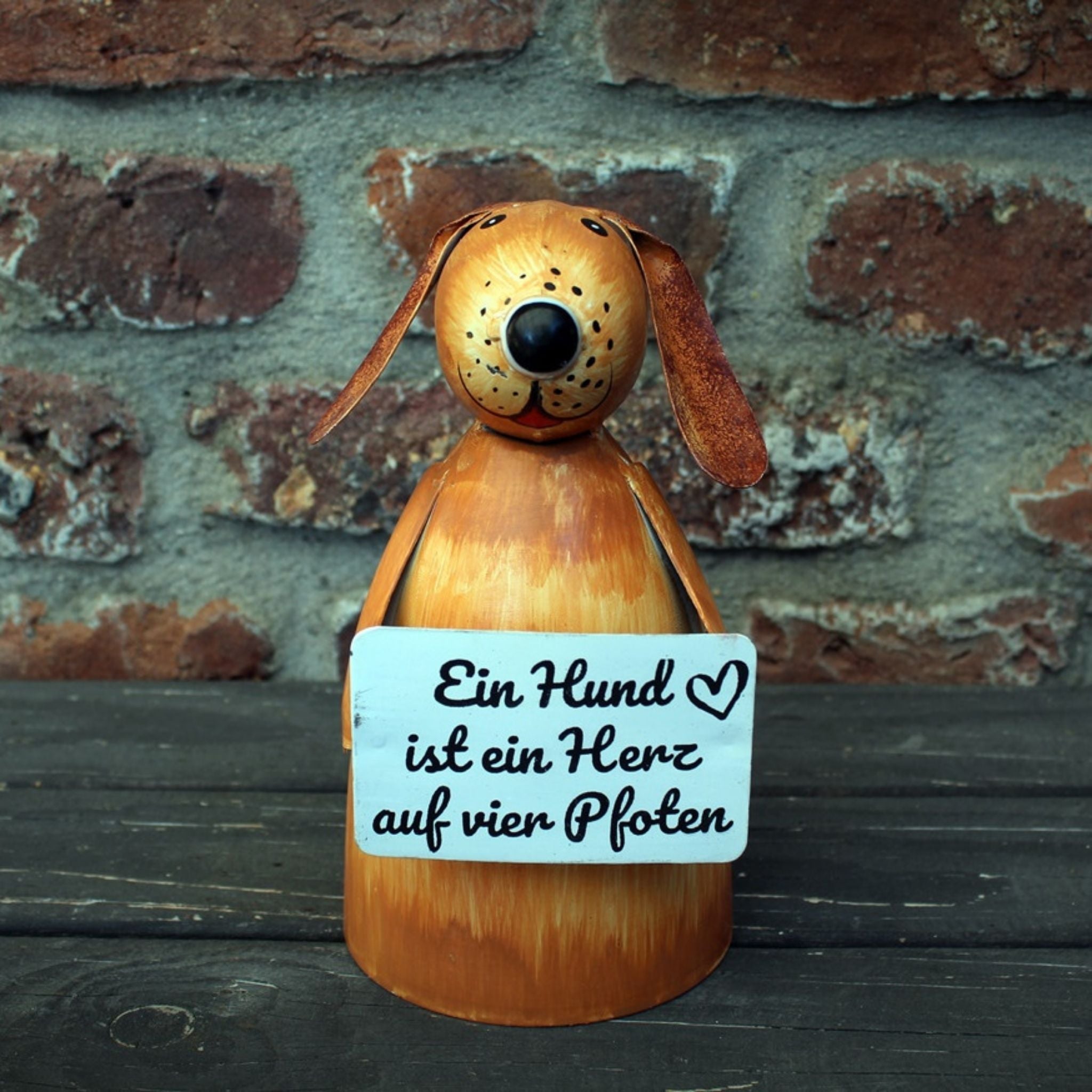 Zaunhocker Hund Pfoten Gartenfigur H19cm Landhausstil