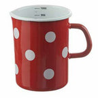 Emaille Messbecher Retro Rot Weiß gepunktet 1L