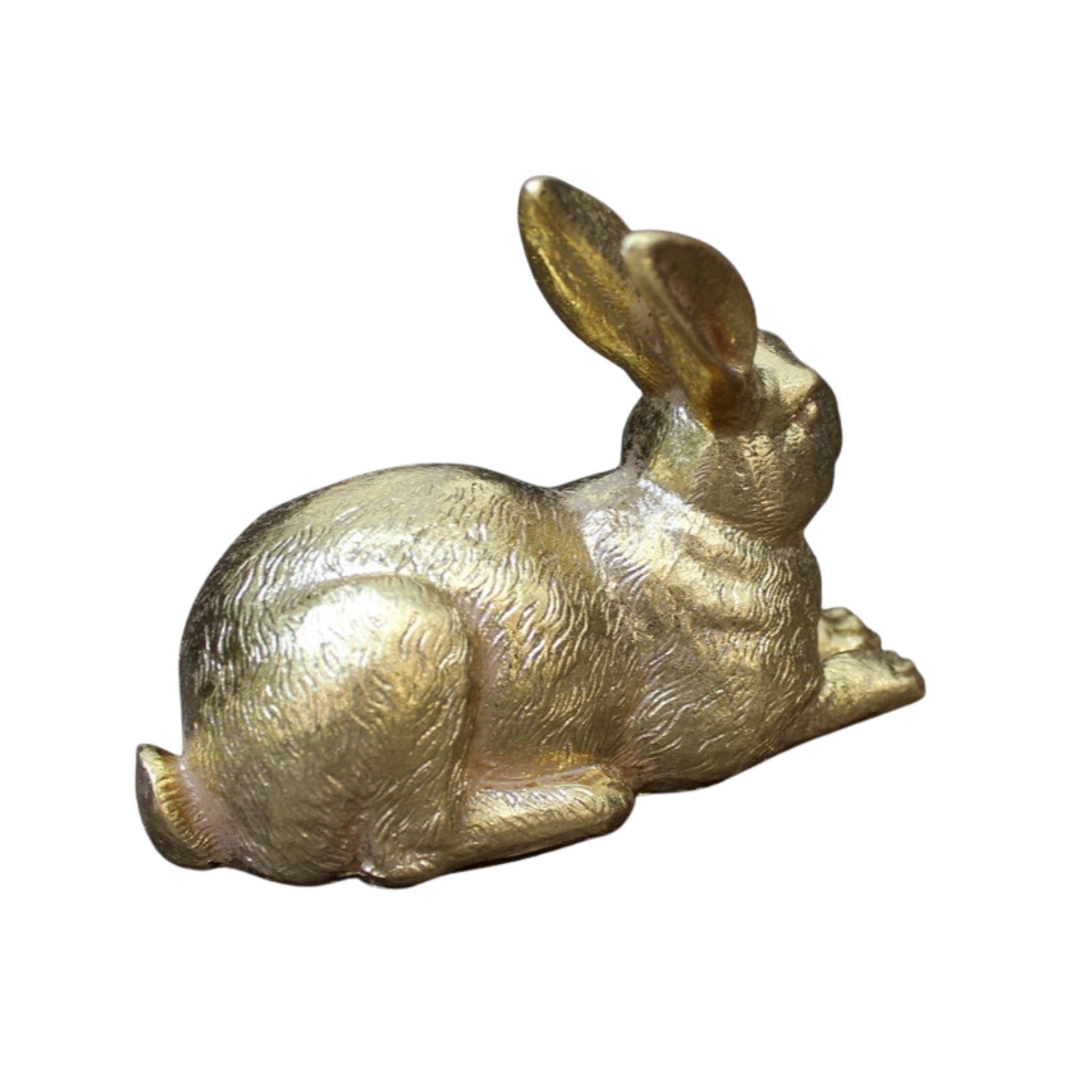 Dekofigur Hase liegend Gold-Optik Antik-Stil 14 cm