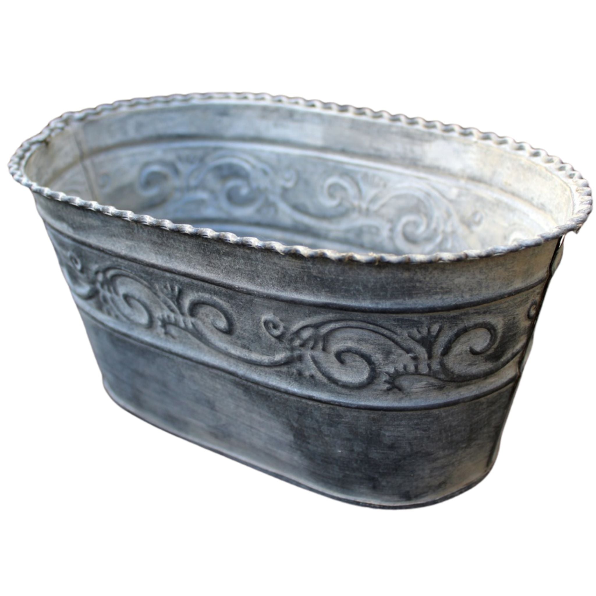 Pflanzschale Ornament Zink L22cm