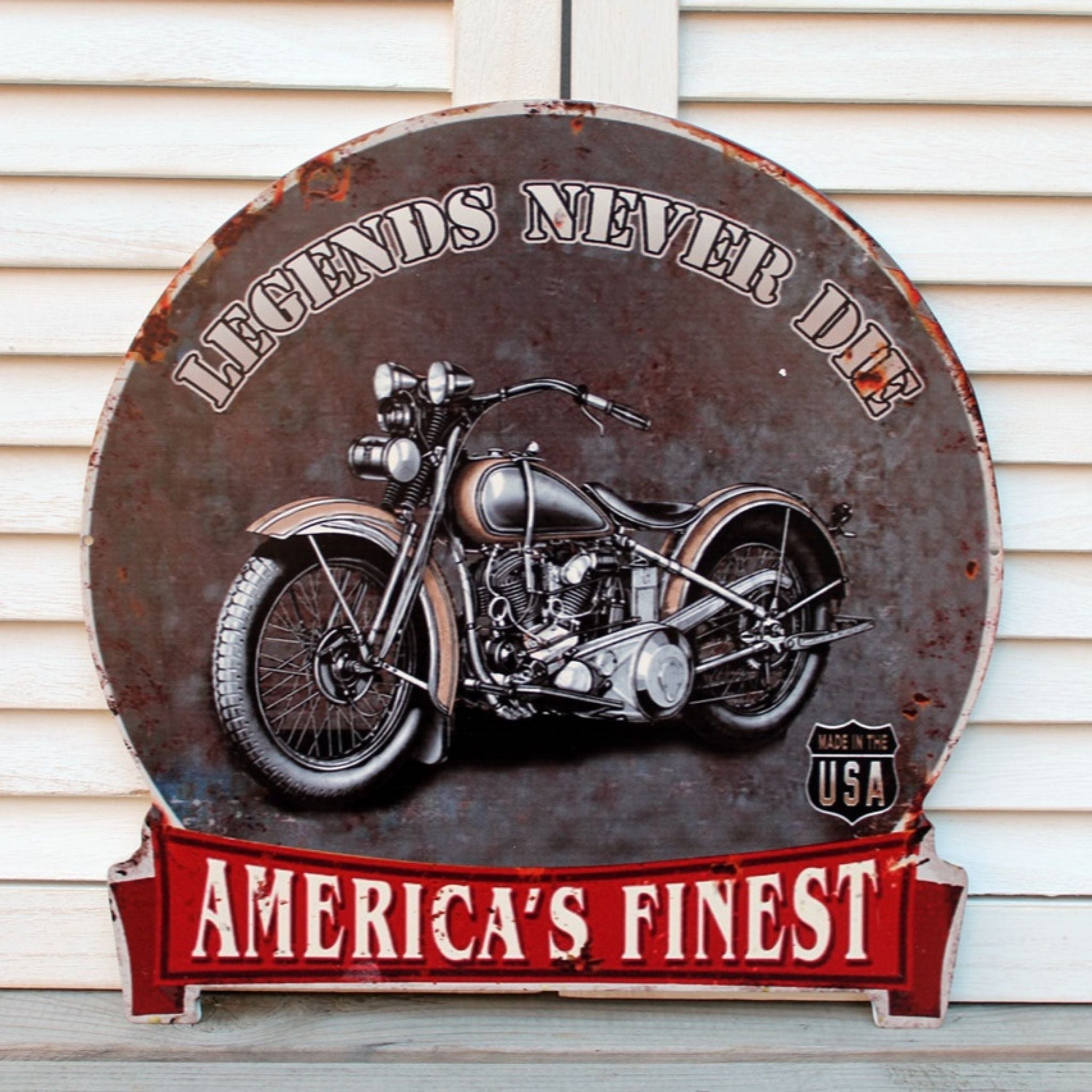 Blechschild Motorrad Retro Stil 30x28 cm