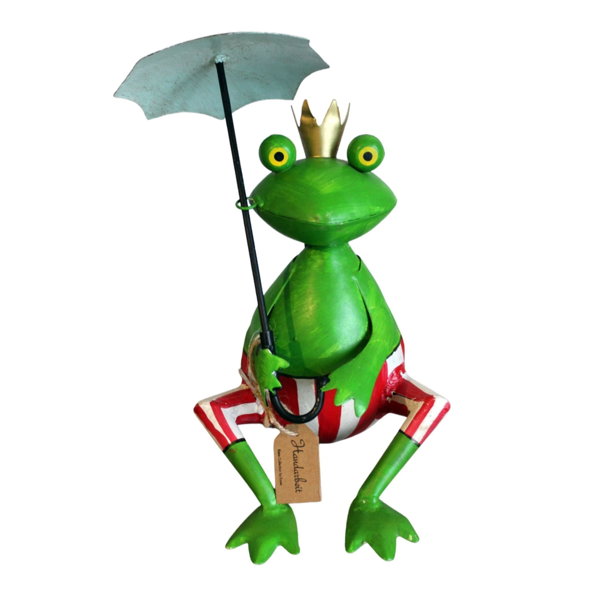 Gartenfigur Froschkönig mit Schirm