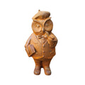 Edelrost Gartenfigur Eule Professor Vintage Look 20cm