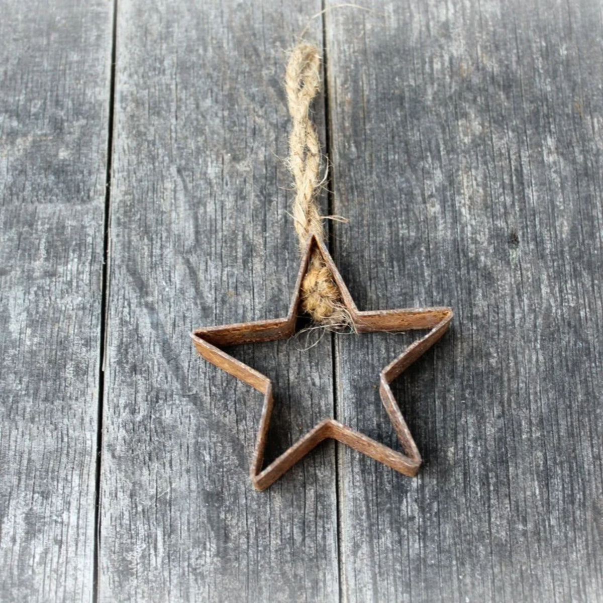Christbaumschmuck Roststern zum Aufhängen 6 cm