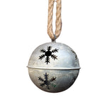 Zinkglocke Schelle mit Schneeflocken zum Aufhängen 8 cm