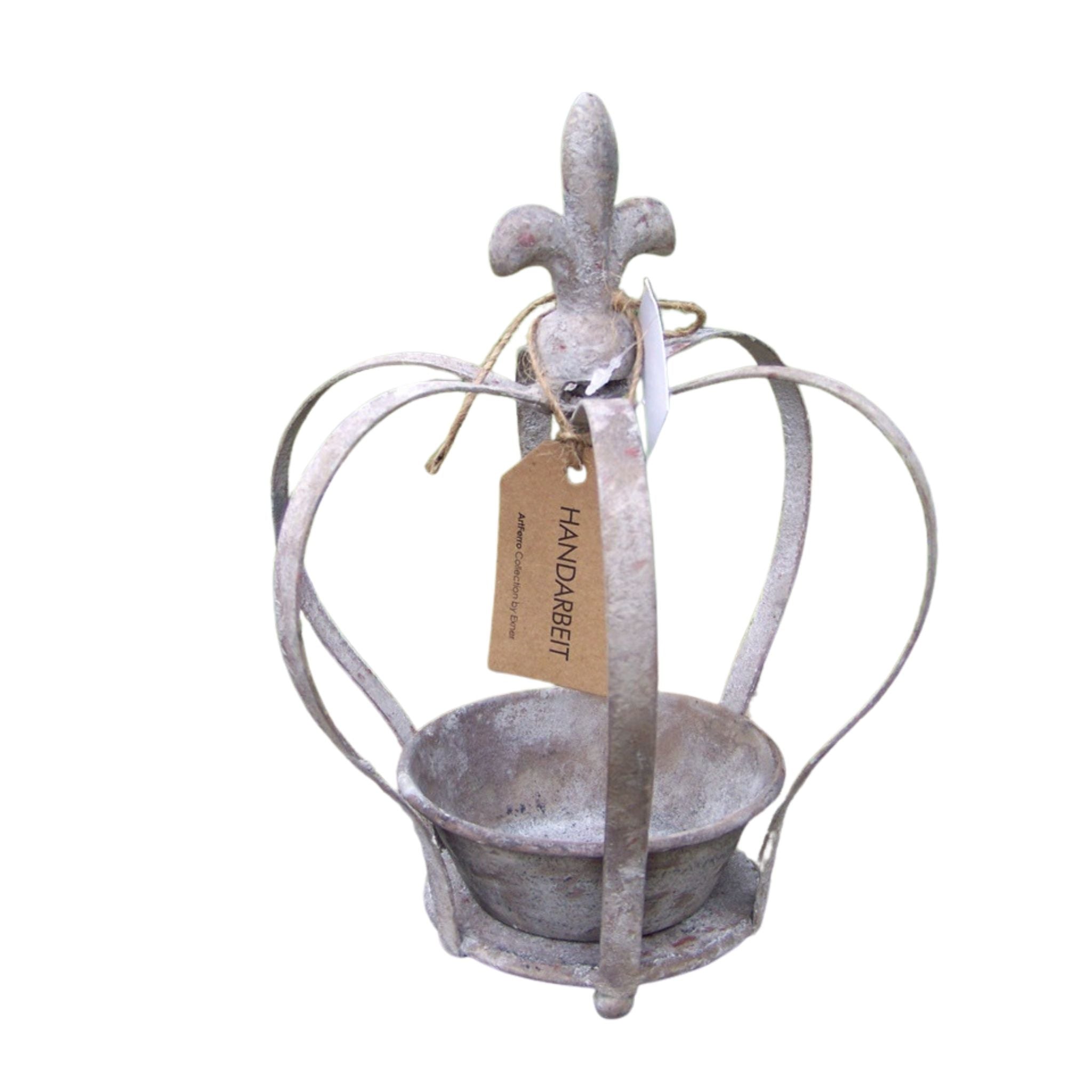 Deko Krone m. Schale Shabby Vintage Übertopf H23cm