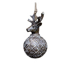 Weihnachtskugel Hirsch mit Geweih Landhaus 14 cm