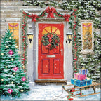 20 Servietten Weihnachtlicher Hauseingang