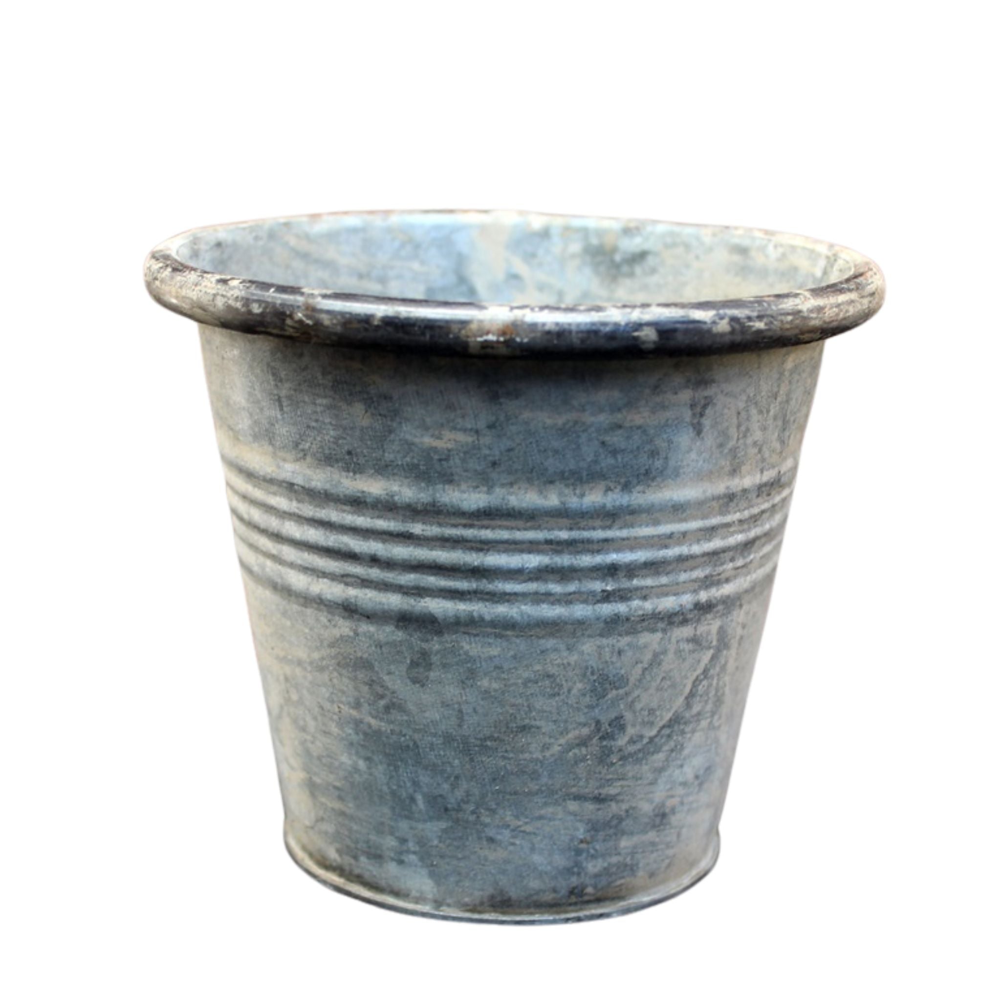 Blumentopf Zink Streifen