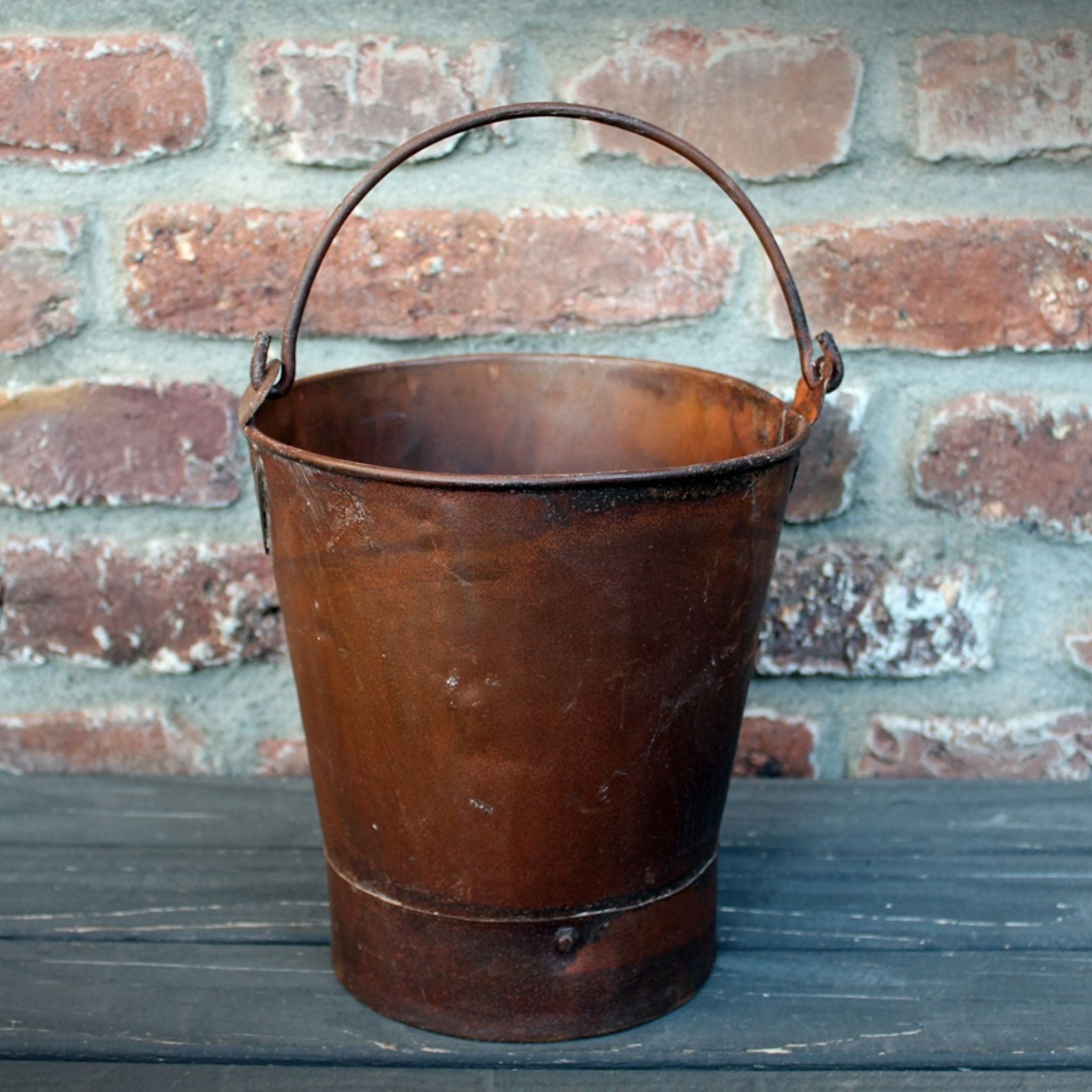 Gweny's Rostiger Deko-Eimer aus Eisen, Vintage Kübel klein (Höhe 30 cm)