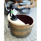 Weinfass Wasserspiel m. Pitcherpumpe natur