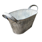Blumentopf oval geriffelt