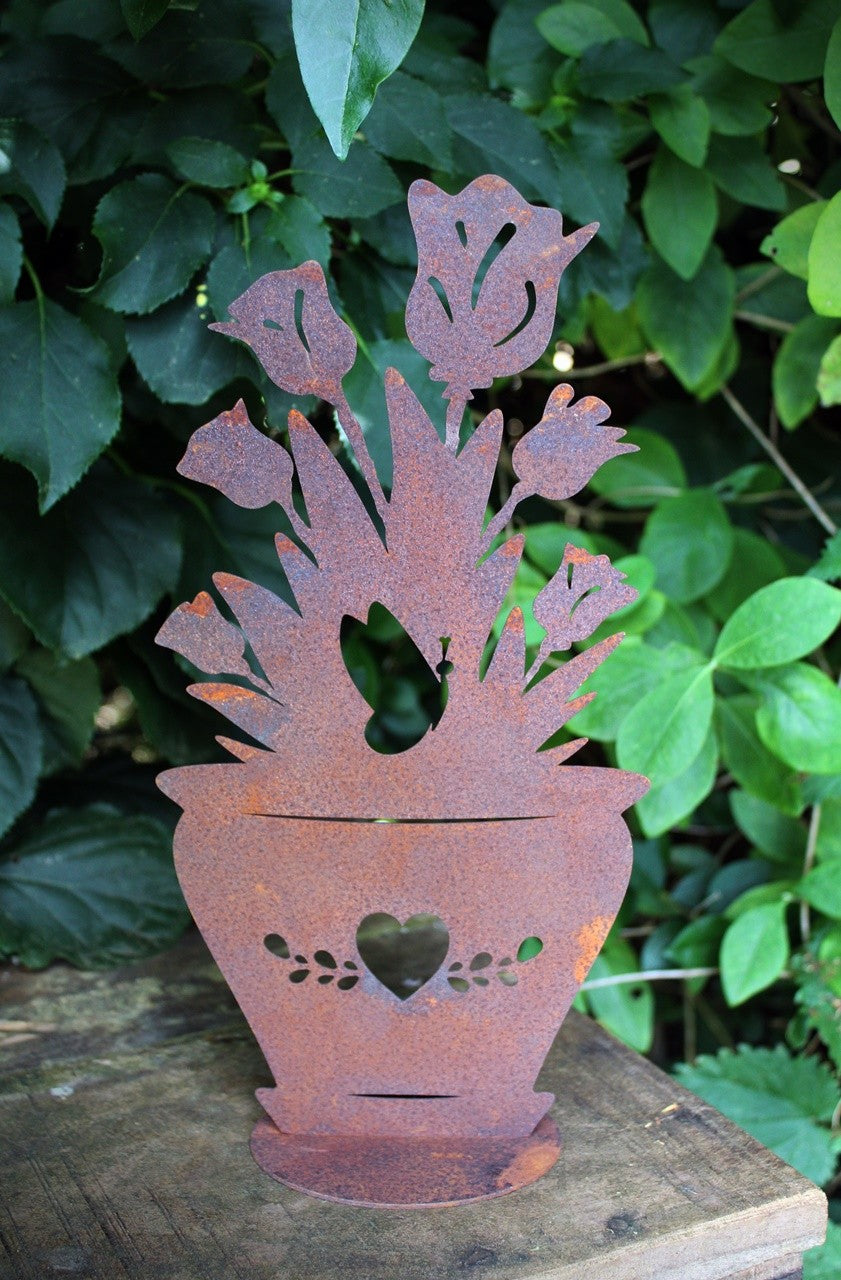 Gartendeko Blumentopf Edelrost