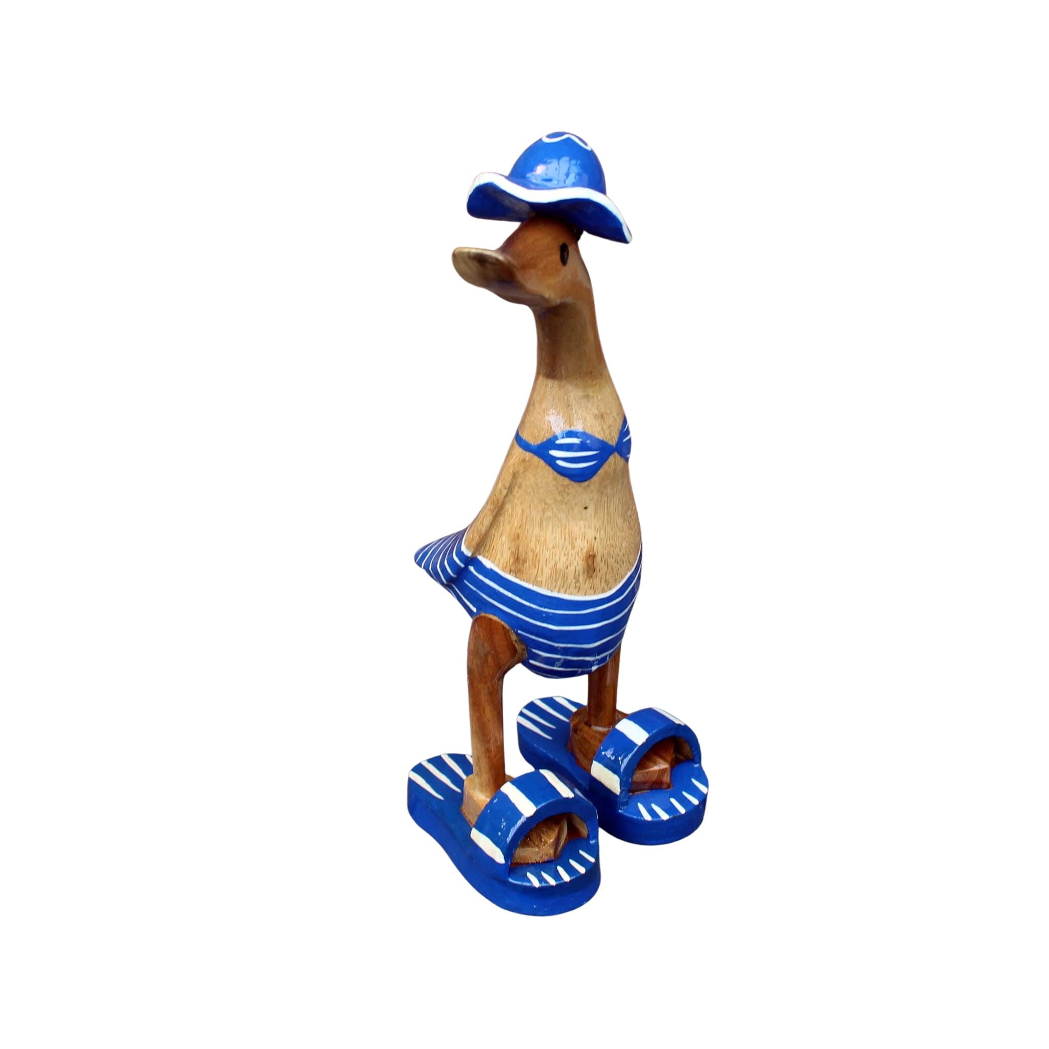 Dekofigur Bade-Ente im Bikini Bambus 27,5 cm