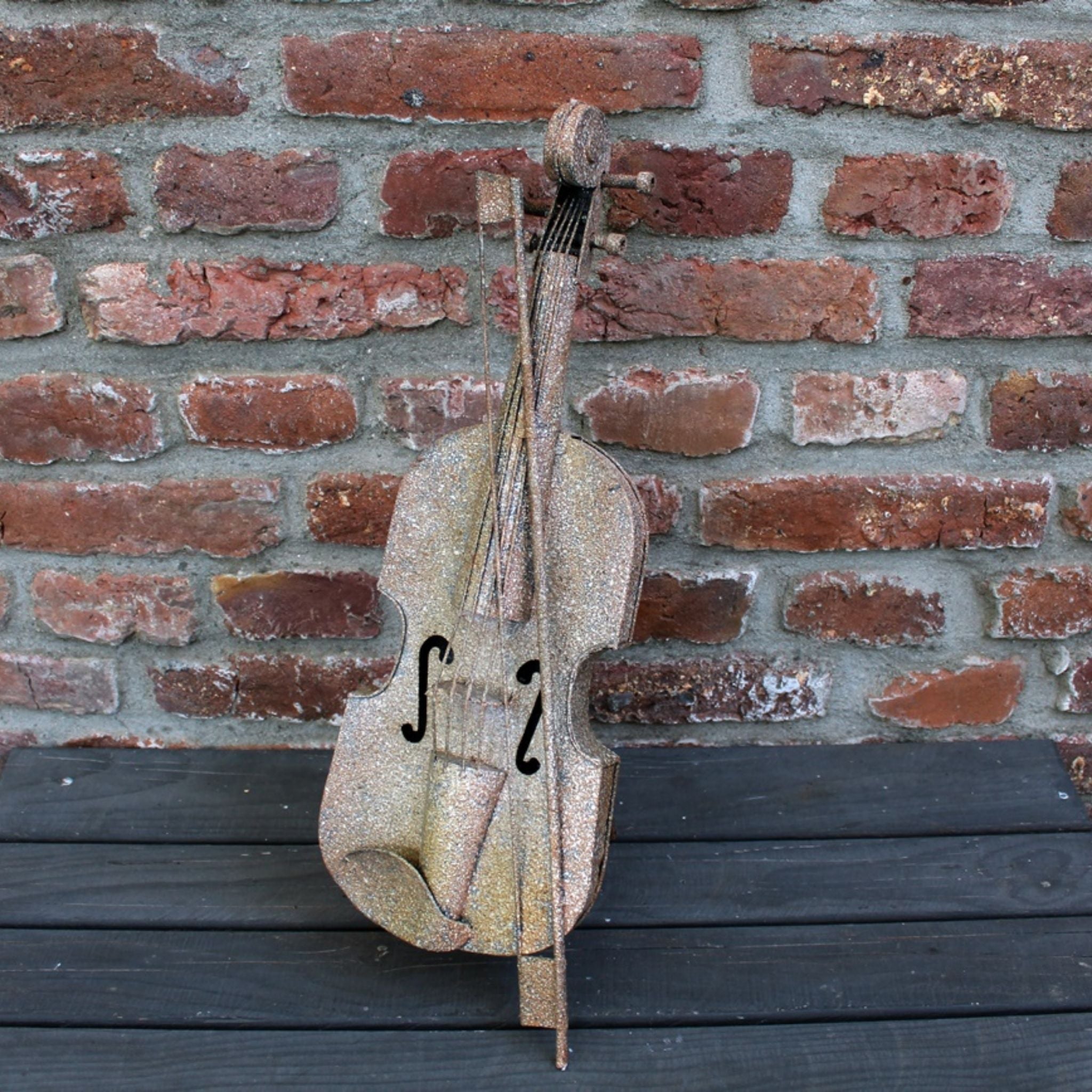 Deko Violine Metall Rost