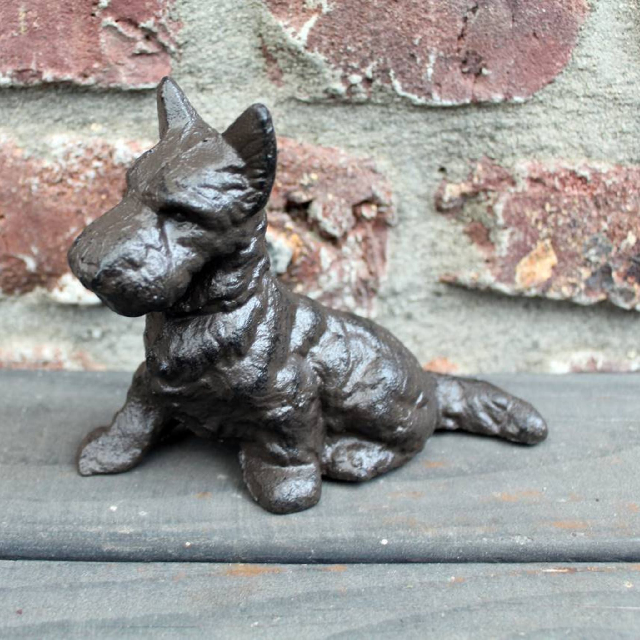 Dekofigur Hund Schnauzer sitzend