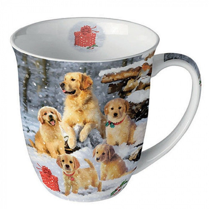 Porzellan Tasse Golden Retriever Landhaus 0,4L