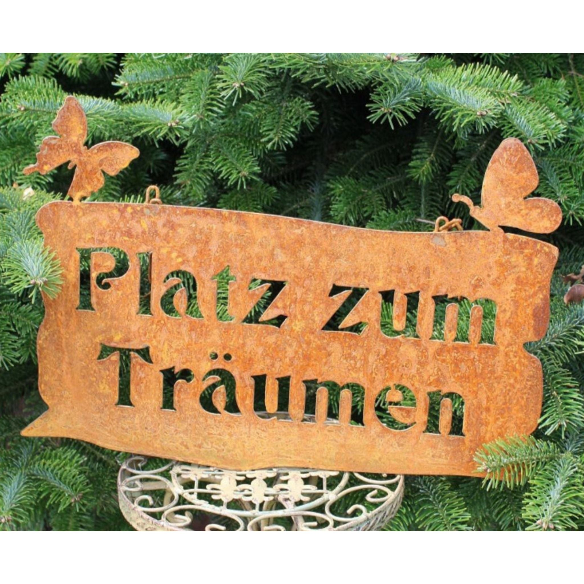 Rostschild Platz zum Träumen Dekoschild groß