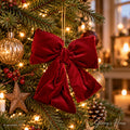 Dekoschleife Weihnachten Bordeauxrot Samtoptik 20 cm