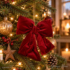 Dekoschleife Weihnachten Bordeauxrot Samtoptik 20 cm
