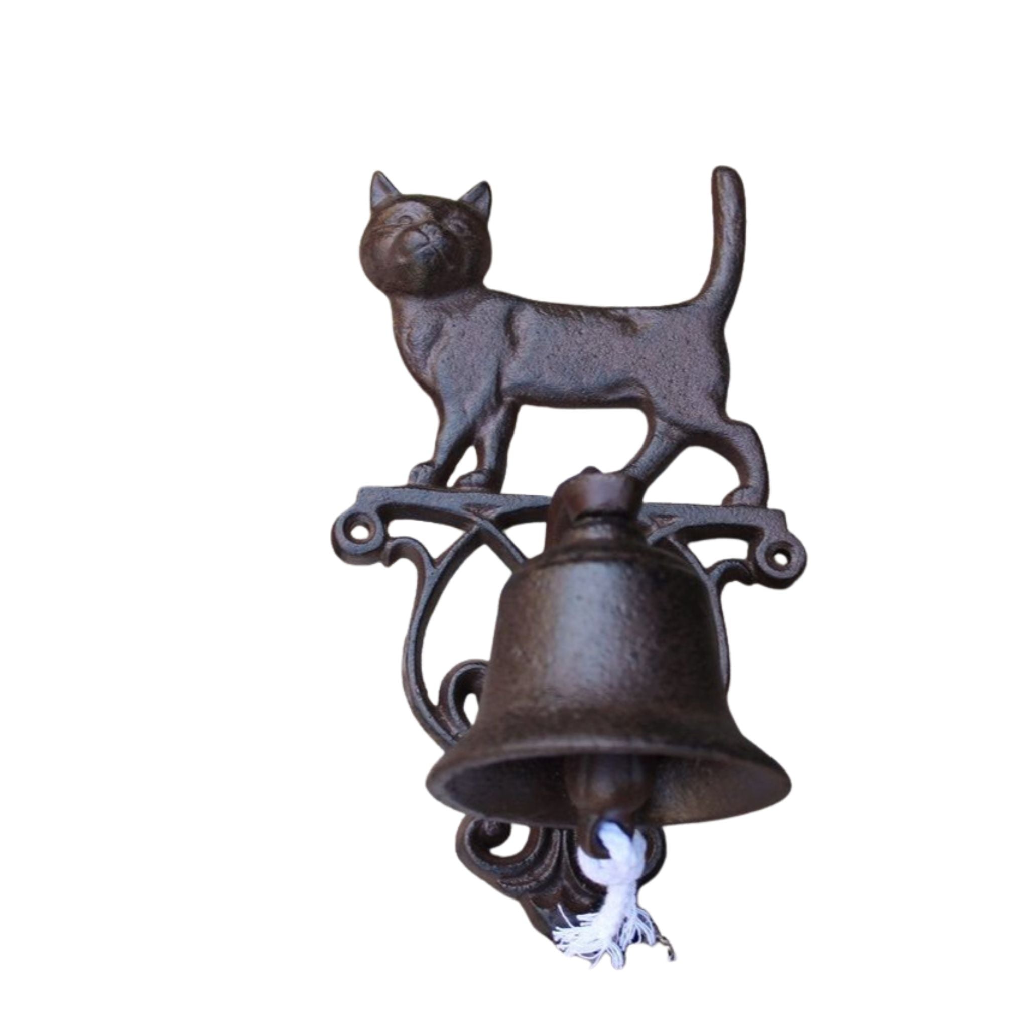 Türglocke Katze Nostalgie Gusseisen antikbraun H22cm