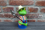 Zaunhocker Gärtner Frosch Schaufel