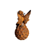 Gartenfigur Elfe auf Blütenkugel