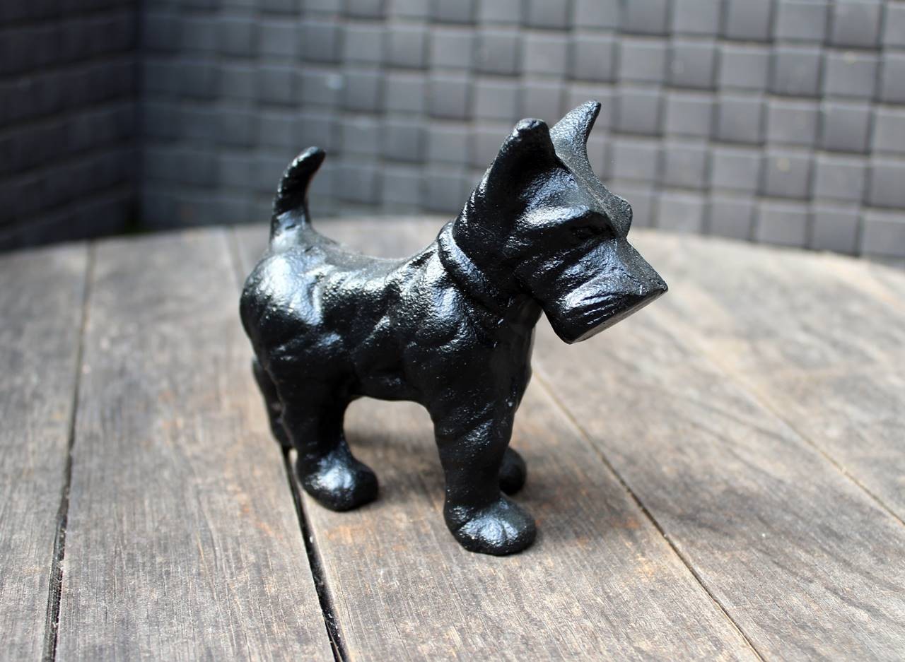 Dekofigur Hund antikschwarz