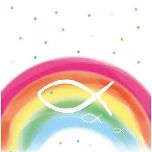20 Servietten Regenbogen Ichthy Fisch Kommunion