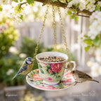 Gartendeko Vogelfutterplatz Teetasse