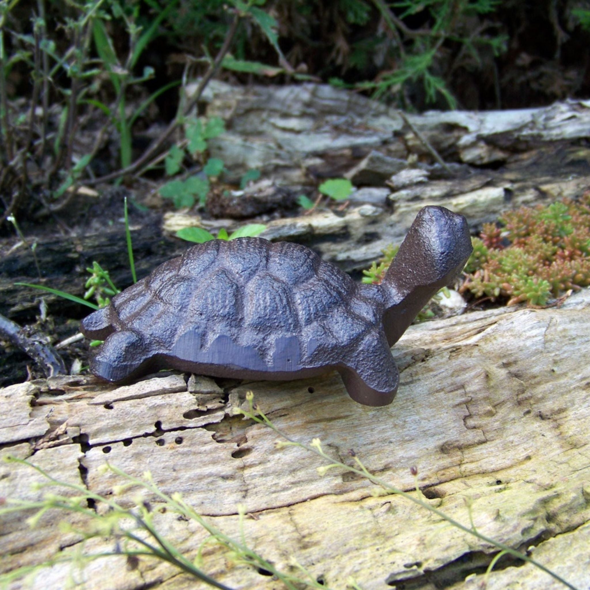 Gartenfigur Schildkröte Gusseisen Antikbraun Nostalgie 11cm